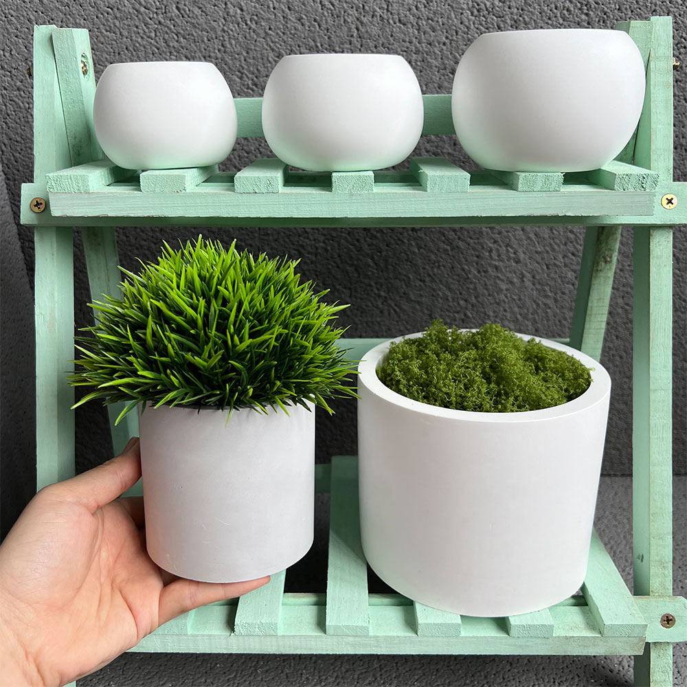 Terrazzo Pot Cement - セメント植木鉢,コンクリート型,屋外用,DIY用,丸いシリコンモールド,正方形,テラゾキャンドル,バスルーム,ペンホルダー