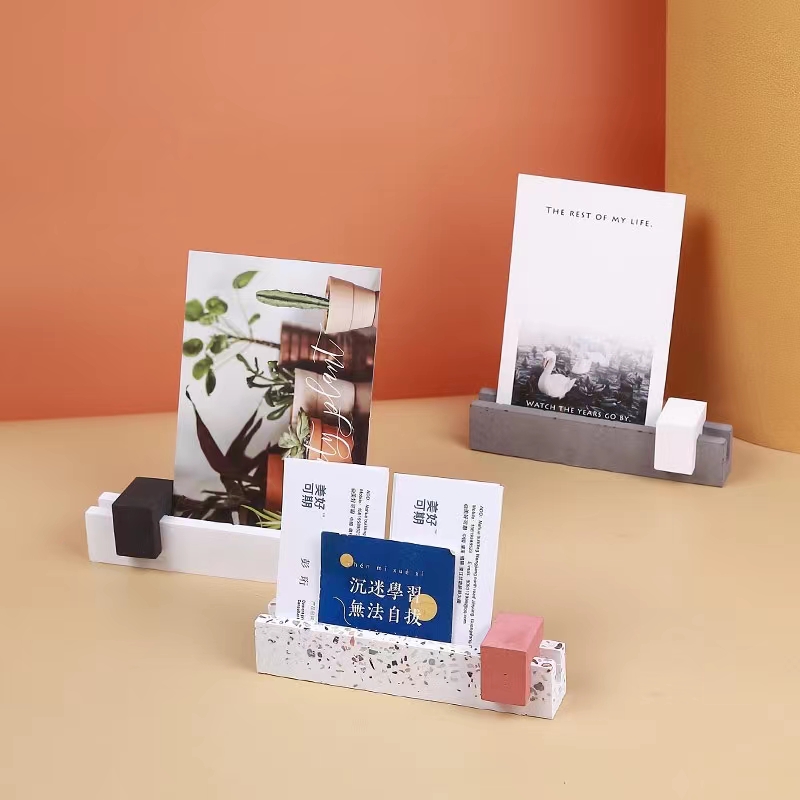 Terrazzo Pot Cement - Terrazzoラックシリコンモールド、セメント、石膏、コンクリート、名刺ホルダー、ハンドグラインダー、オフィスファミリー写真用の手作り型