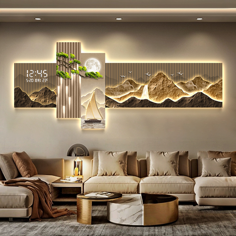 Interior Design Vintage Modern - リビングルームの寝室の壁時計デジタル高級ヴィンテージインテリア壁時計デザインサイレントオロロッジョダパレテ家の装飾