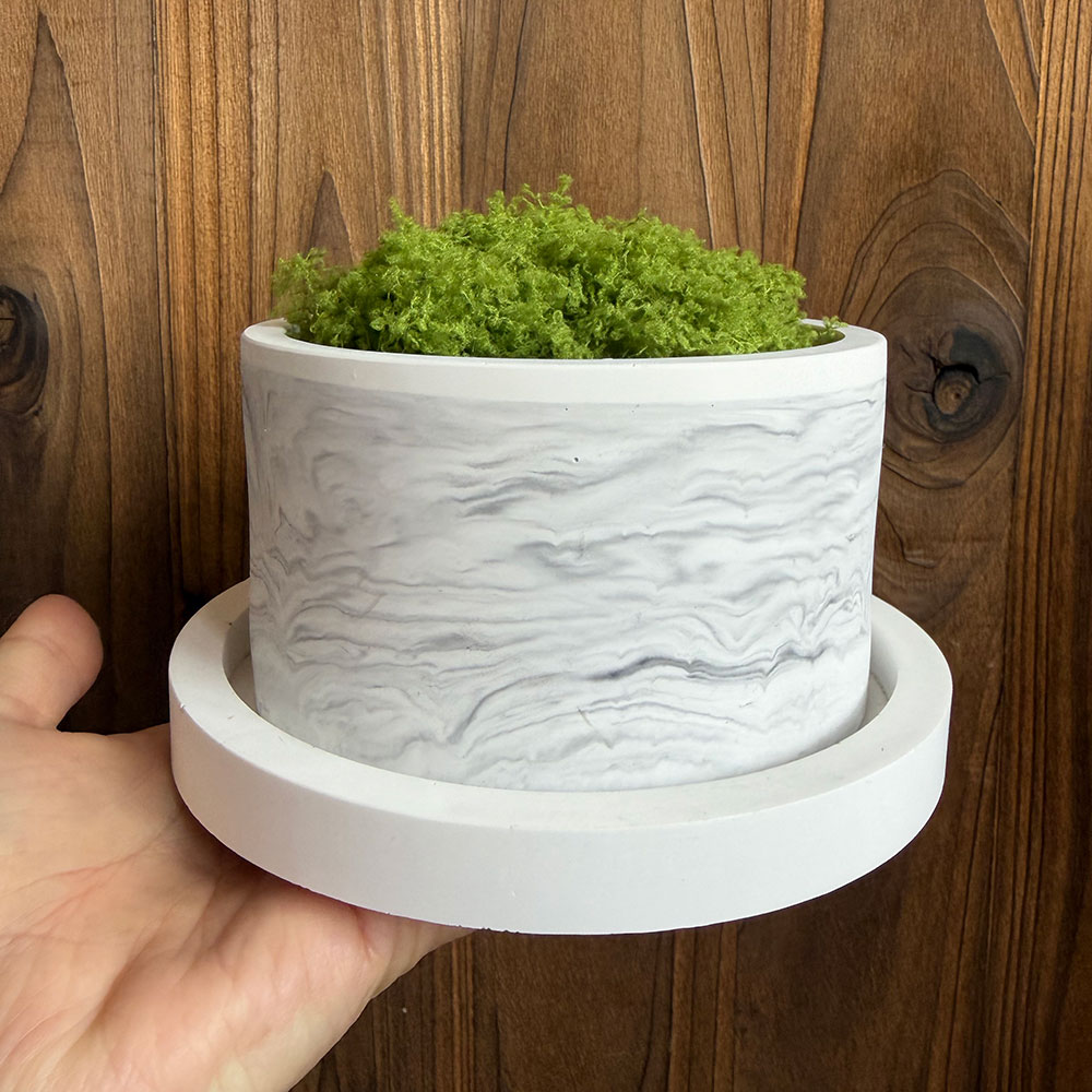 Terrazzo Pot Cement - 大型コンクリートプランター型シリコンセットDIYテラゾセメントポット型ミニマリストデザイン多肉植物プランター型ホームデコレーション用
