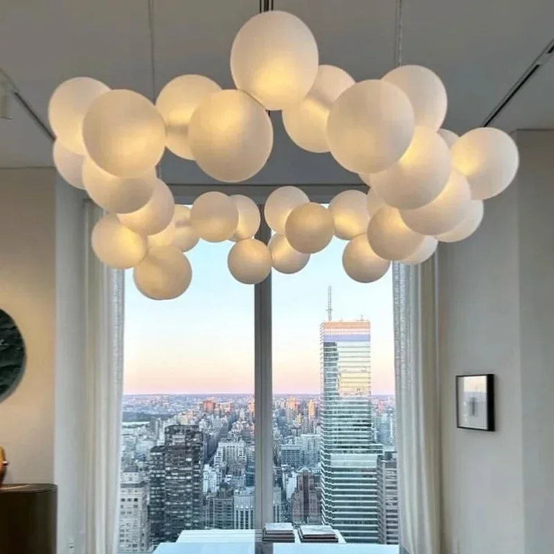 Interior Design Luxury Living Room - 北欧リビングルームシャンデリアデザイナーマジックビーンサスペンションランプインテリア照明寝室の装飾シンプルな高級感