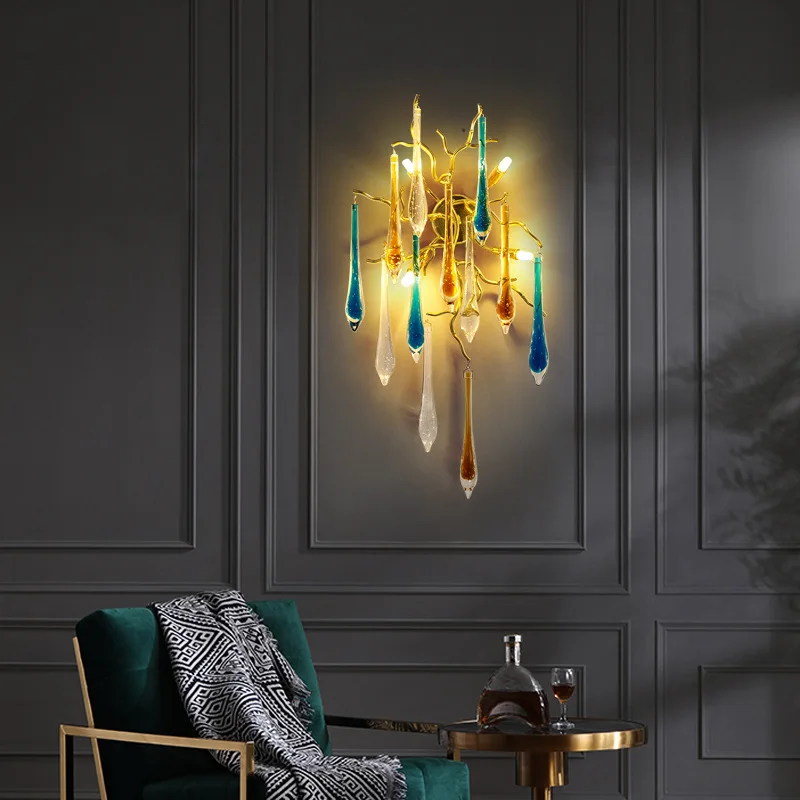Interior Design Luxury Living Room - 北欧高級カラフルクリスタルシーリングランプデザイナーリビングルームレストラン寝室シャンデリアモダンインテリア照明装飾