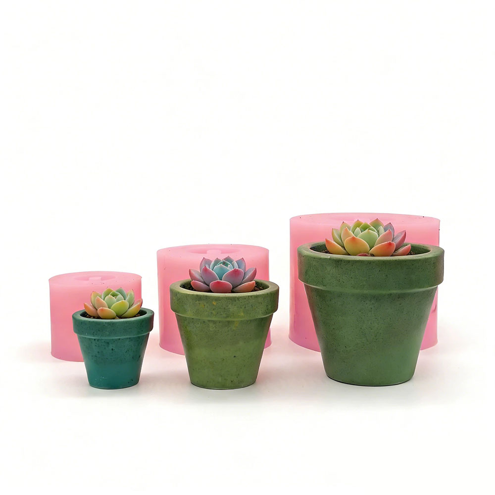 Terrazzo Pot Cement - ミニ多肉植物プランターシリコンモールドセット、セメント石膏コンクリートテラゾエポキシ樹脂ポットDIYデスクデコレーションギフト
