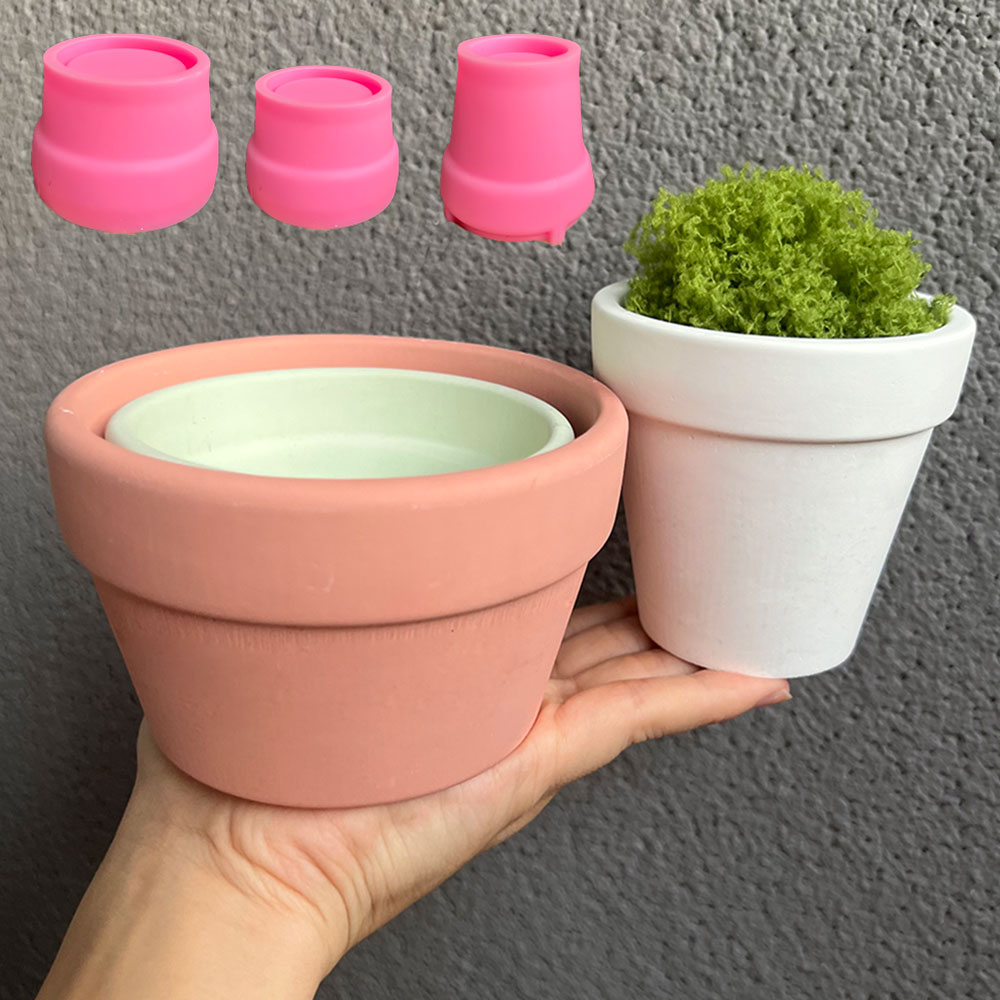 Terrazzo Pot Cement - コンクリート植木鉢用シリコンモールド,丸型セメントキャンドルボウル,大型容器,テラゾプランター植栽,鋳造用