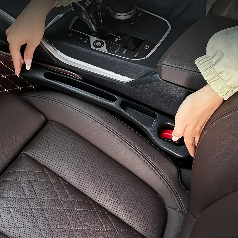 Interior Design Concept - 2個入り 車用シート隙間収納オーガナイザー、PU防水シート隙間プラグストリップ（2つの溝デザイン）、車内隙間収納用