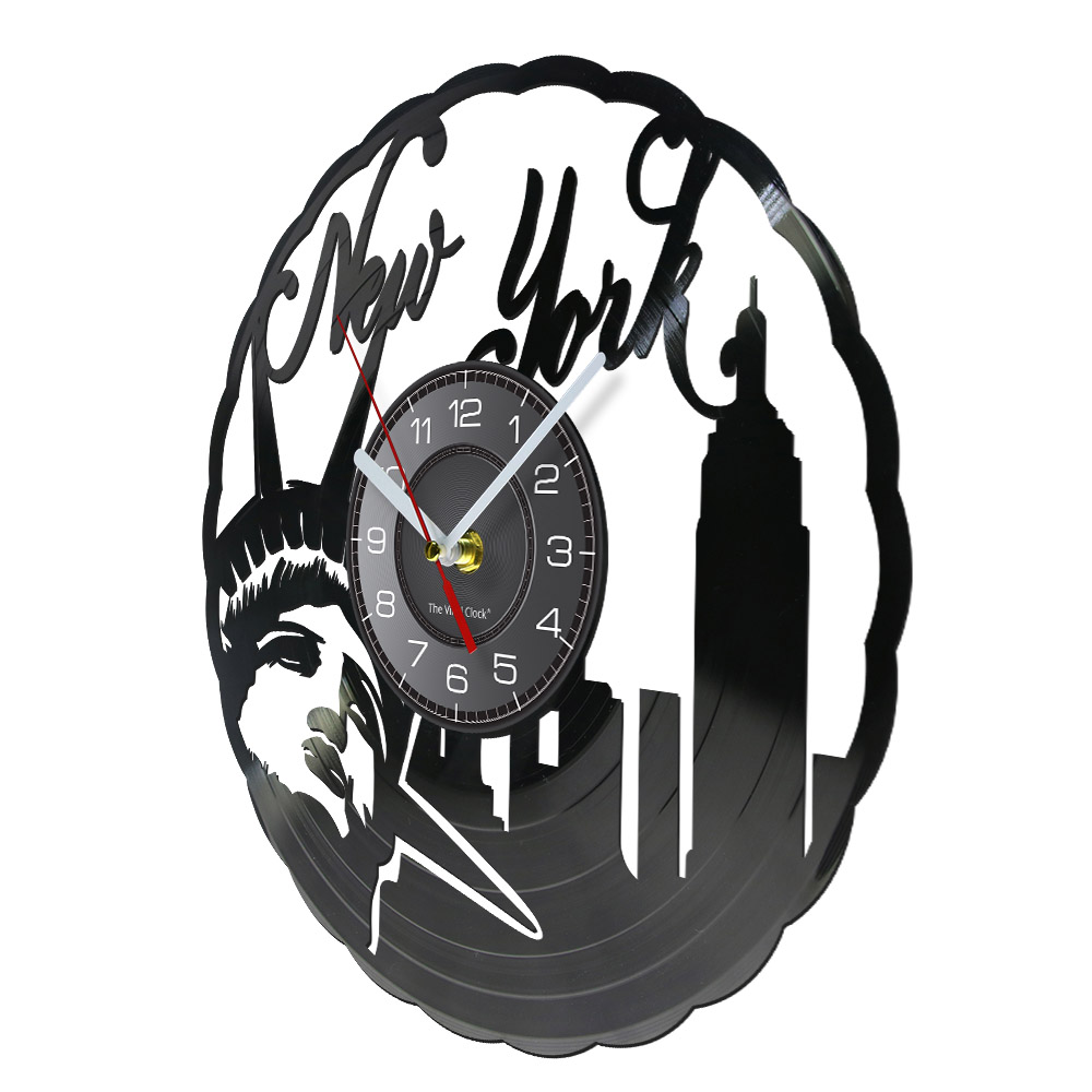 ニューヨークのスカイライン ヴィンテージビニールレコード壁掛 - Interior Design Nyc のレビューと価格
