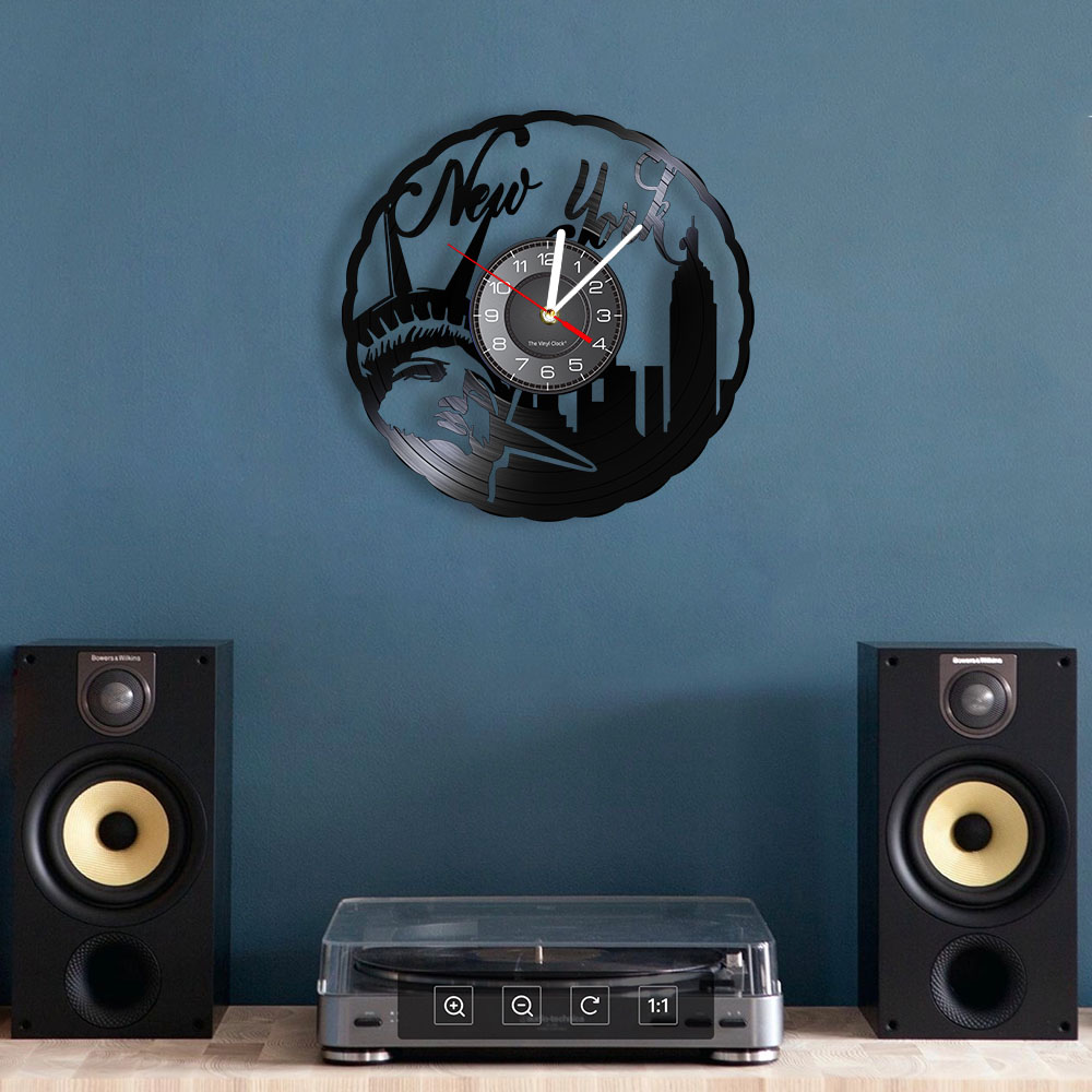 ニューヨークのスカイライン ヴィンテージビニールレコード壁掛 - Interior Design Nyc のレビューと価格