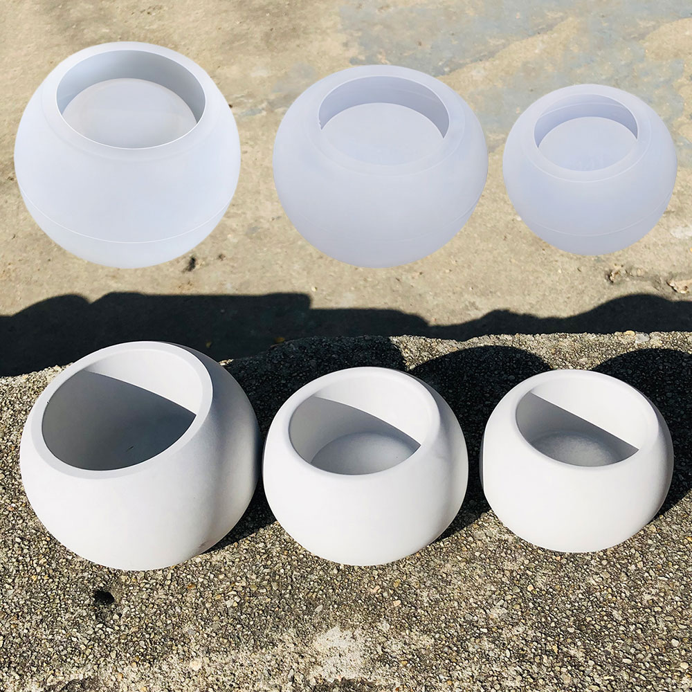 3個入り丸型フラワーポットシリコンモールドキットDIY多肉植 - Terrazzo Pot Cement のレビューと価格