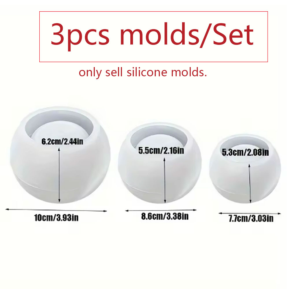 3個入り丸型フラワーポットシリコンモールドキットDIY多肉植 - Terrazzo Pot Cement のレビューと価格