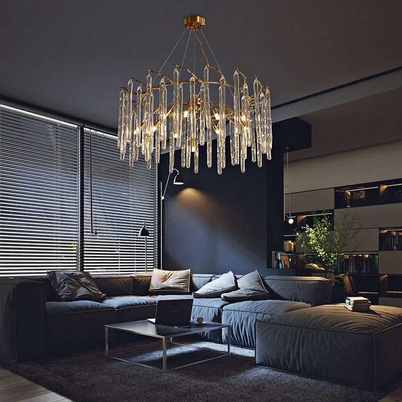 北欧高級カラフルなクリスタルシーリングランプデザイナーリビン - Interior Design Luxury Living Room のレビューと価格