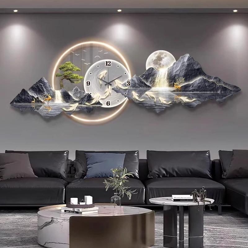 高級感のあるライト付き壁掛け時計 リビングルーム/バスルーム - Interior Design Living Room And Kitchen のレビューと価格