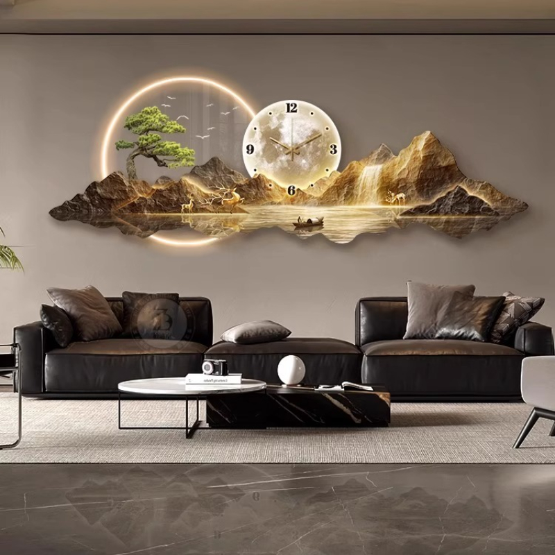 高級感のあるライト付き壁掛け時計 リビングルーム/バスルーム - Interior Design Living Room And Kitchen のレビューと価格