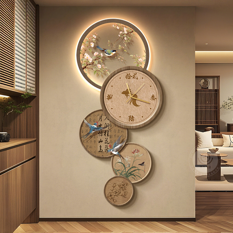 中国風ビッグサイズ時計壁ヴィンテージインテリアアート壁画ファ - Interior Design Vintage Modern のレビューと価格