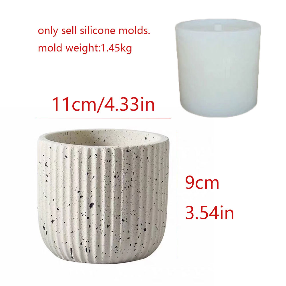 ミニマリストストライプテラゾーコンクリートプランターシリコン - Terrazzo Pot Cement のレビューと価格