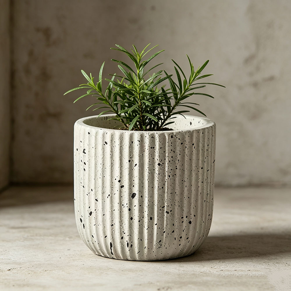 ミニマリストストライプテラゾーコンクリートプランターシリコン - Terrazzo Pot Cement のレビューと価格