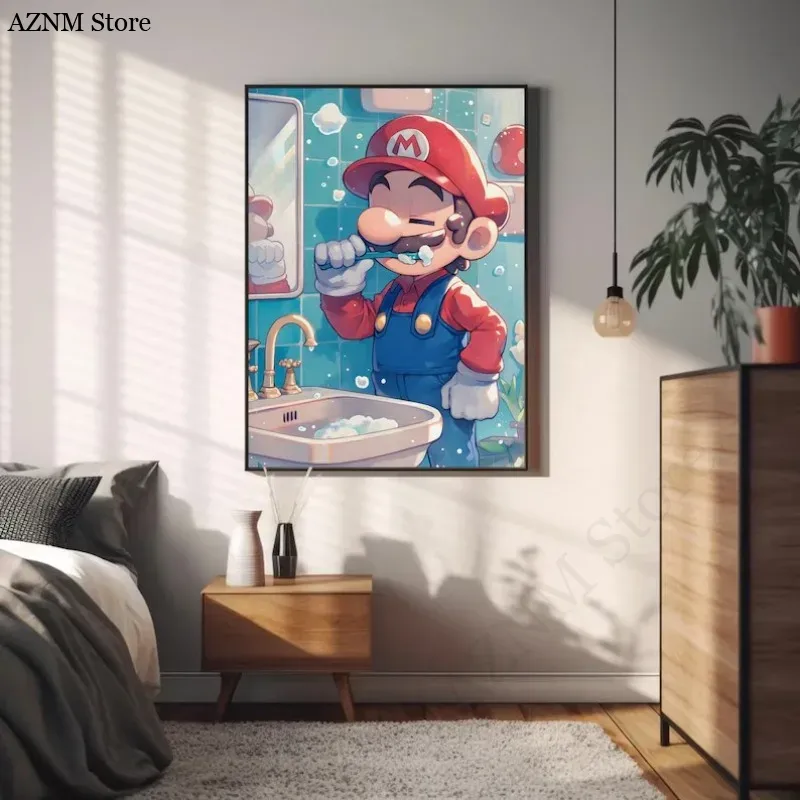 面白いバスルーム漫画ビデオゲームポスターかわいいアニメーショ - Interior Design Game のレビューと価格
