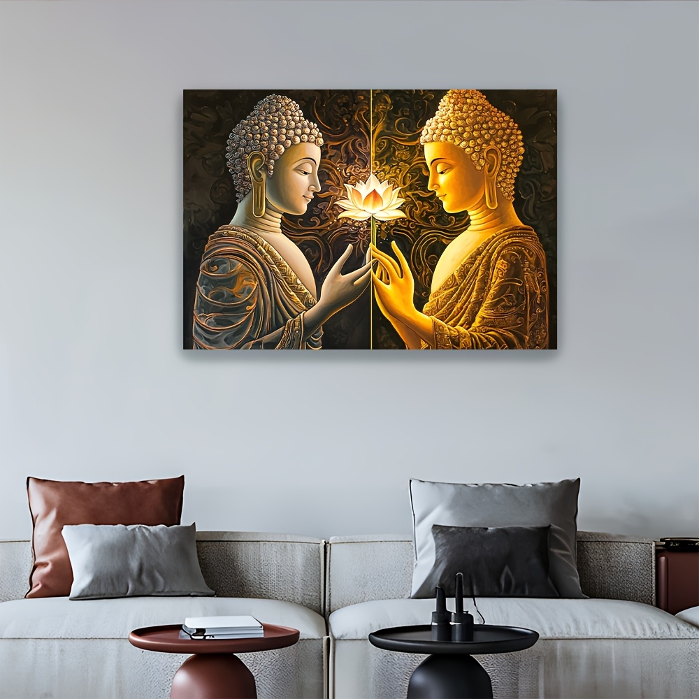 仏陀蓮の花壁掛けタペストリー 精神的なアート装飾 禅瞑想テー - Interior Design Zen のレビューと価格