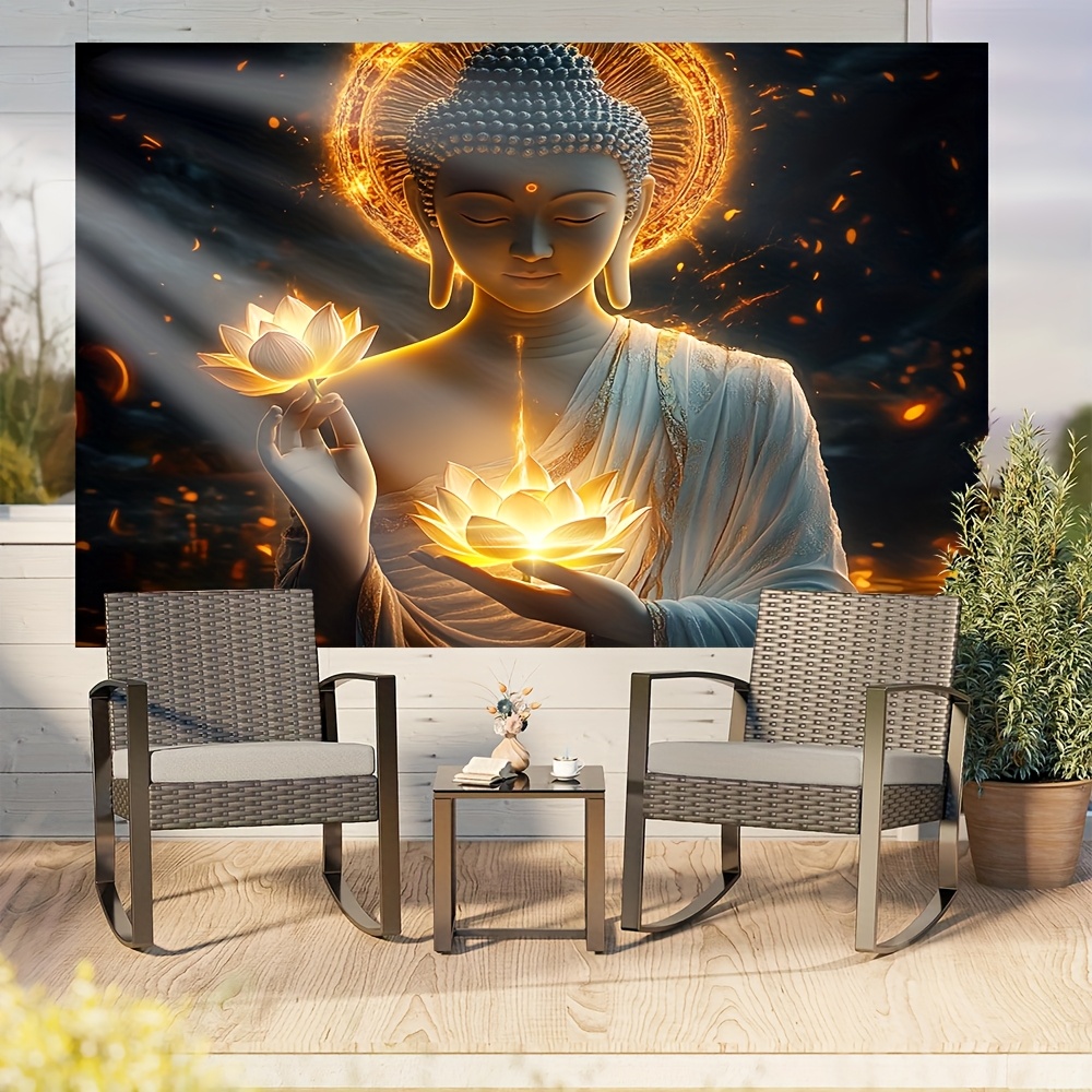 蓮の花を持つ仏陀 ウォールアート 精神的な瞑想の装飾 禅仏教 - Interior Design Zen のレビューと価格