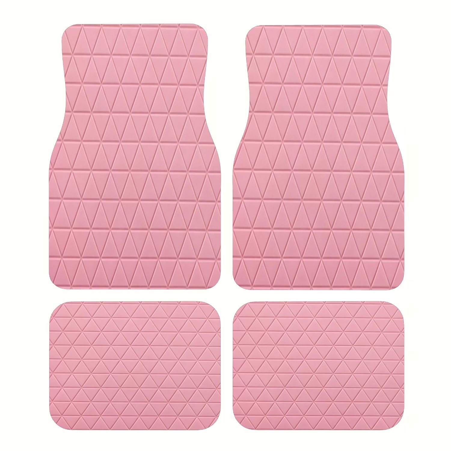 ソフトピンクの三角形グリッドデザインが特徴のカーフロアマット - Interior Design Grid のレビューと価格