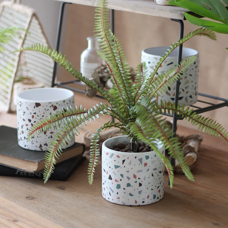 コンクリートキャンドルカップ容器、セメントプランター、植木鉢 - Terrazzo Pot Cement のレビューと価格