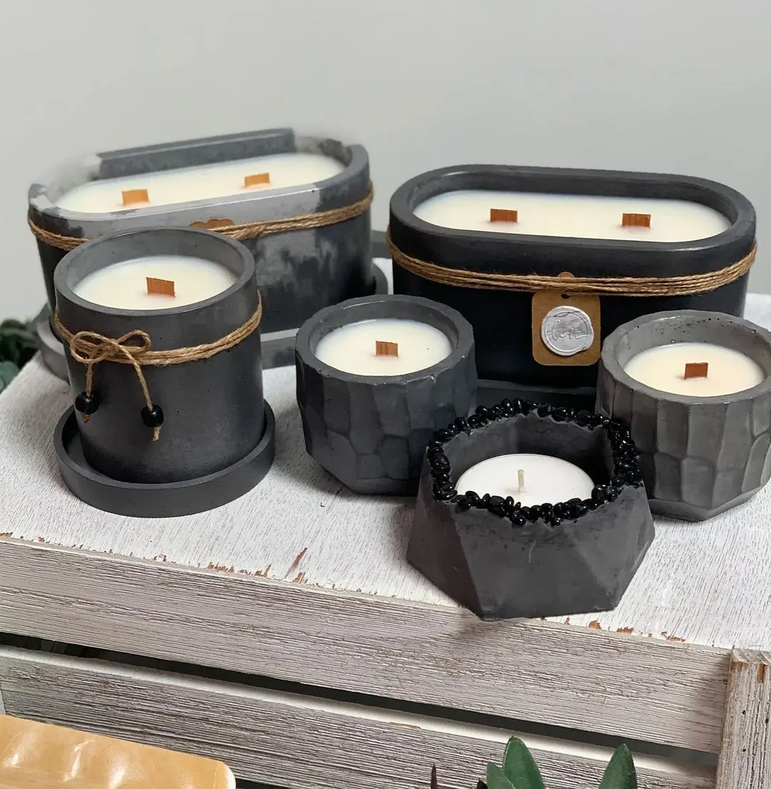 コンクリートキャンドルカップ容器、セメントプランター、植木鉢 - Terrazzo Pot Cement のレビューと価格