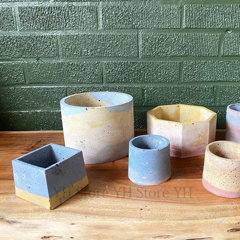 コンクリートキャンドルカップ容器、セメントプランター、植木鉢 - Terrazzo Pot Cement のレビューと価格