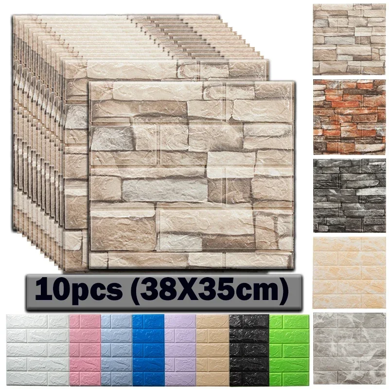 3Dフォームウォールデカール 自己粘着装飾パネル リビングル - Interior Design Living Room And Kitchen のレビューと価格