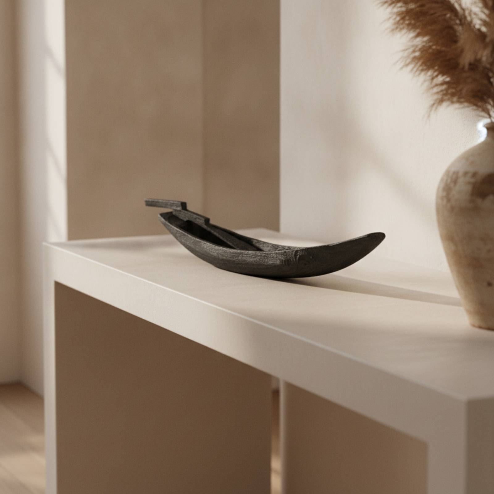 木製ボートオーナメント 手作りのボート彫刻 オール付き 木製 - Interior Design Zen のレビューと価格