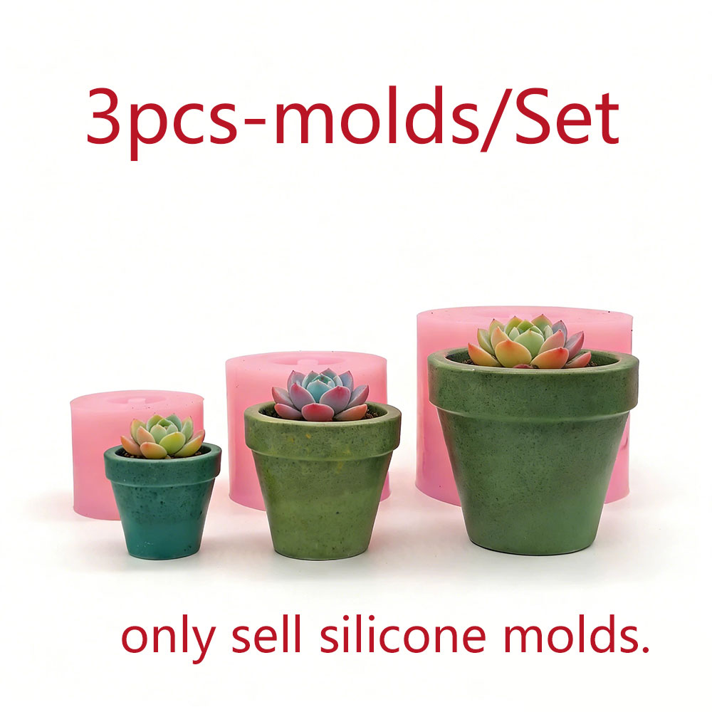 ミニ多肉植物プランターシリコンモールドセット、セメント石膏コ - Terrazzo Pot Cement のレビューと価格