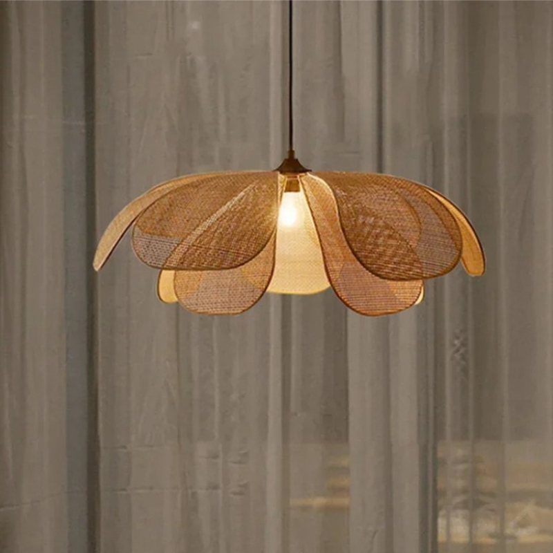 日本製籐花びらペンダントライトリビング禅室茶室ホームステイイ - Interior Design Zen のレビューと価格