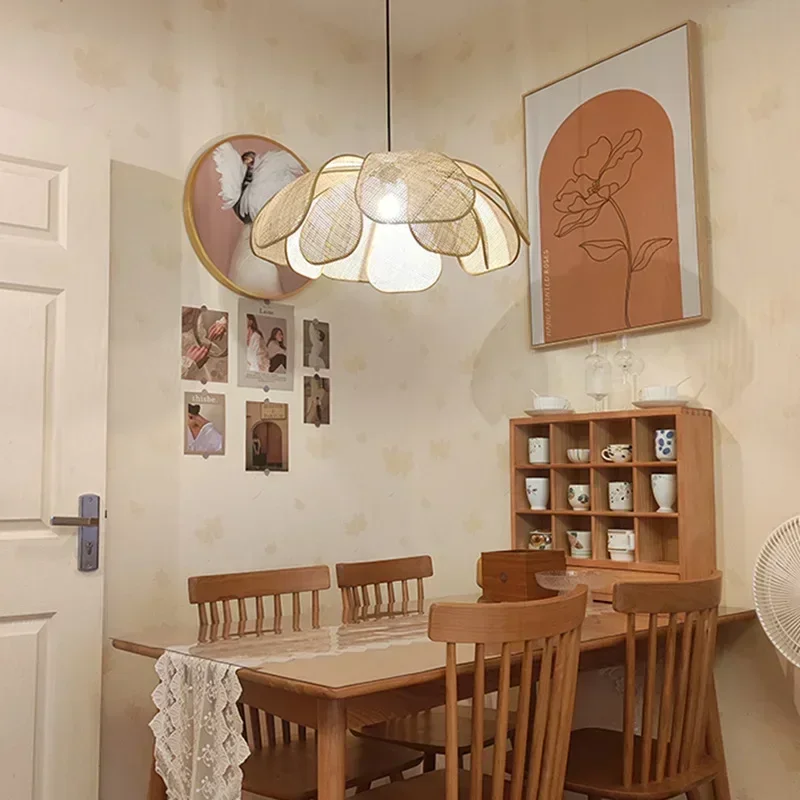 日本製籐花びらペンダントライトリビング禅室茶室ホームステイイ - Interior Design Zen のレビューと価格