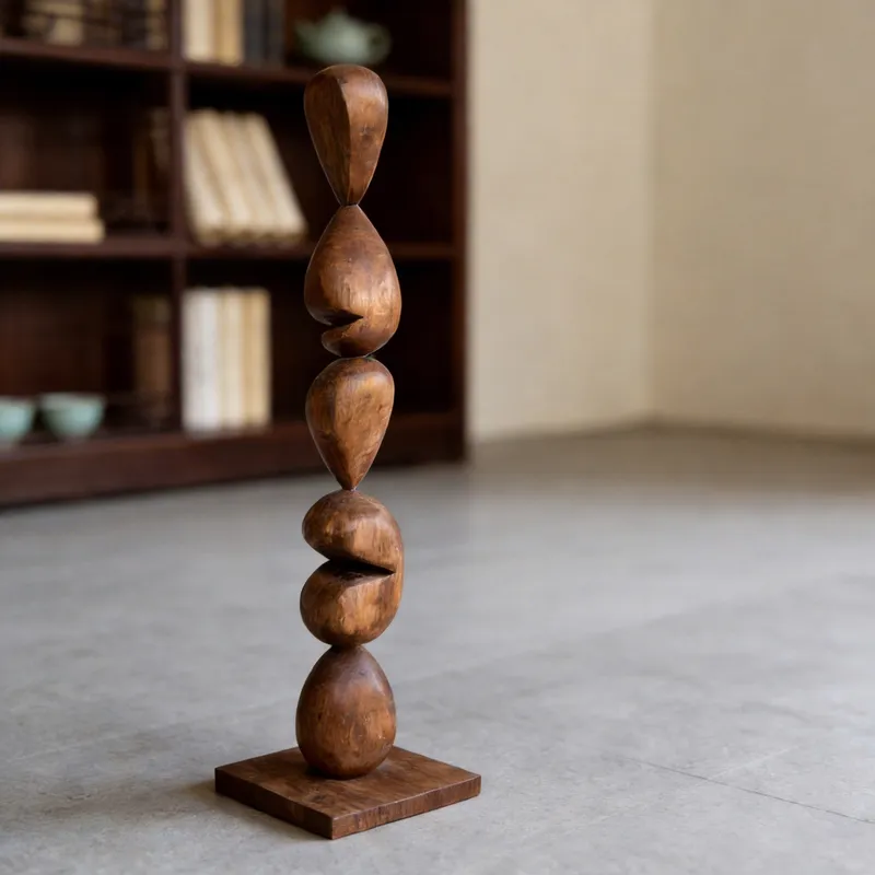 天然ウォールナット材の彫刻装飾品、ヴィラのリビングルーム、書 - Interior Design Hall のレビューと価格