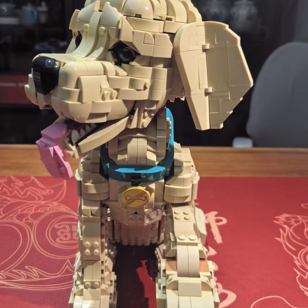 若いゴールデンレトリバー犬の組み立てブロックセット、DIY組 - Interior Design Lego のレビューと価格