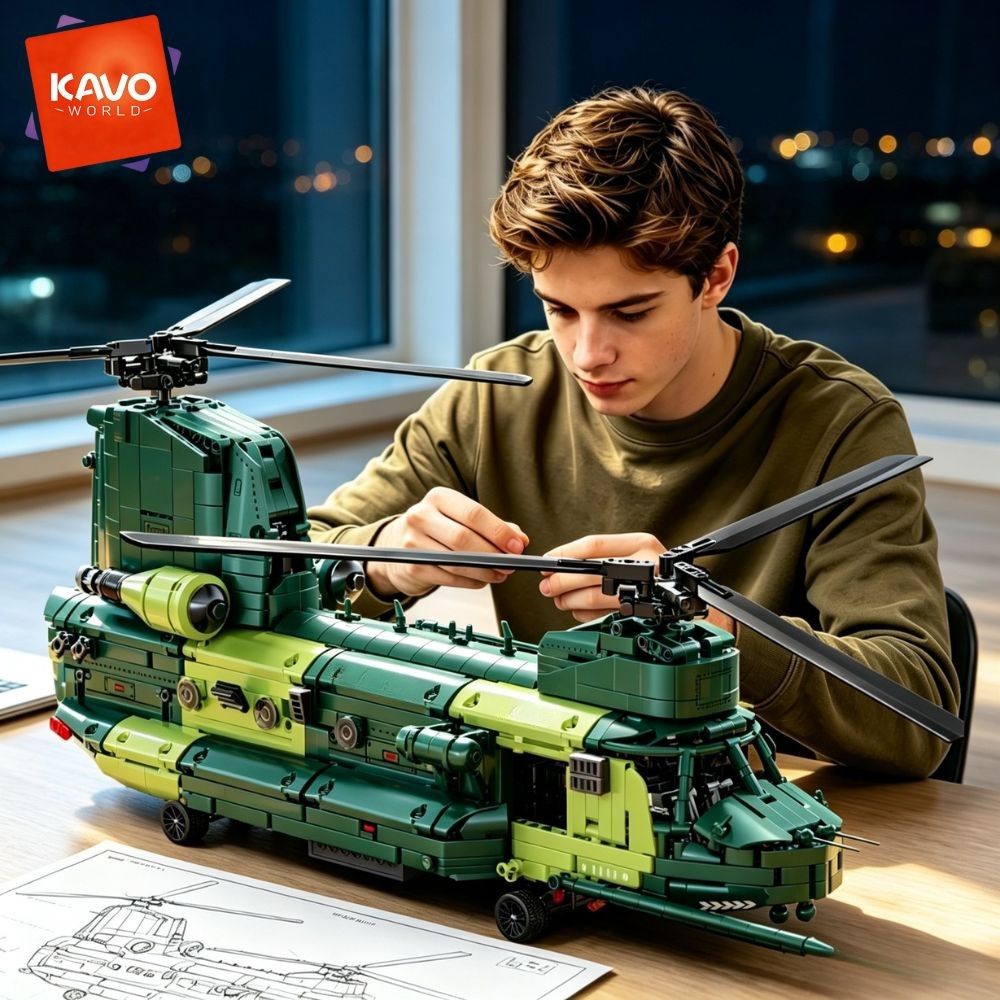 KAVOWORLD 1826ピース 32インチ 重量輸送ヘリ - Interior Design Lego のレビューと価格